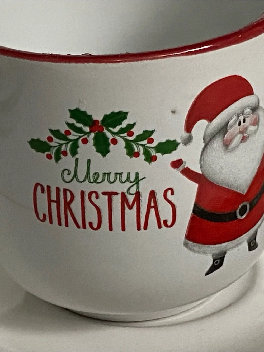 Christmas Cappuccino Mug 2 Cup And Saucer Sets Red Green Santa Reindeer Bruntmor